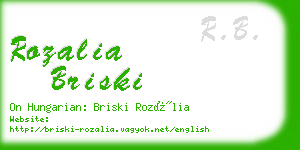 rozalia briski business card